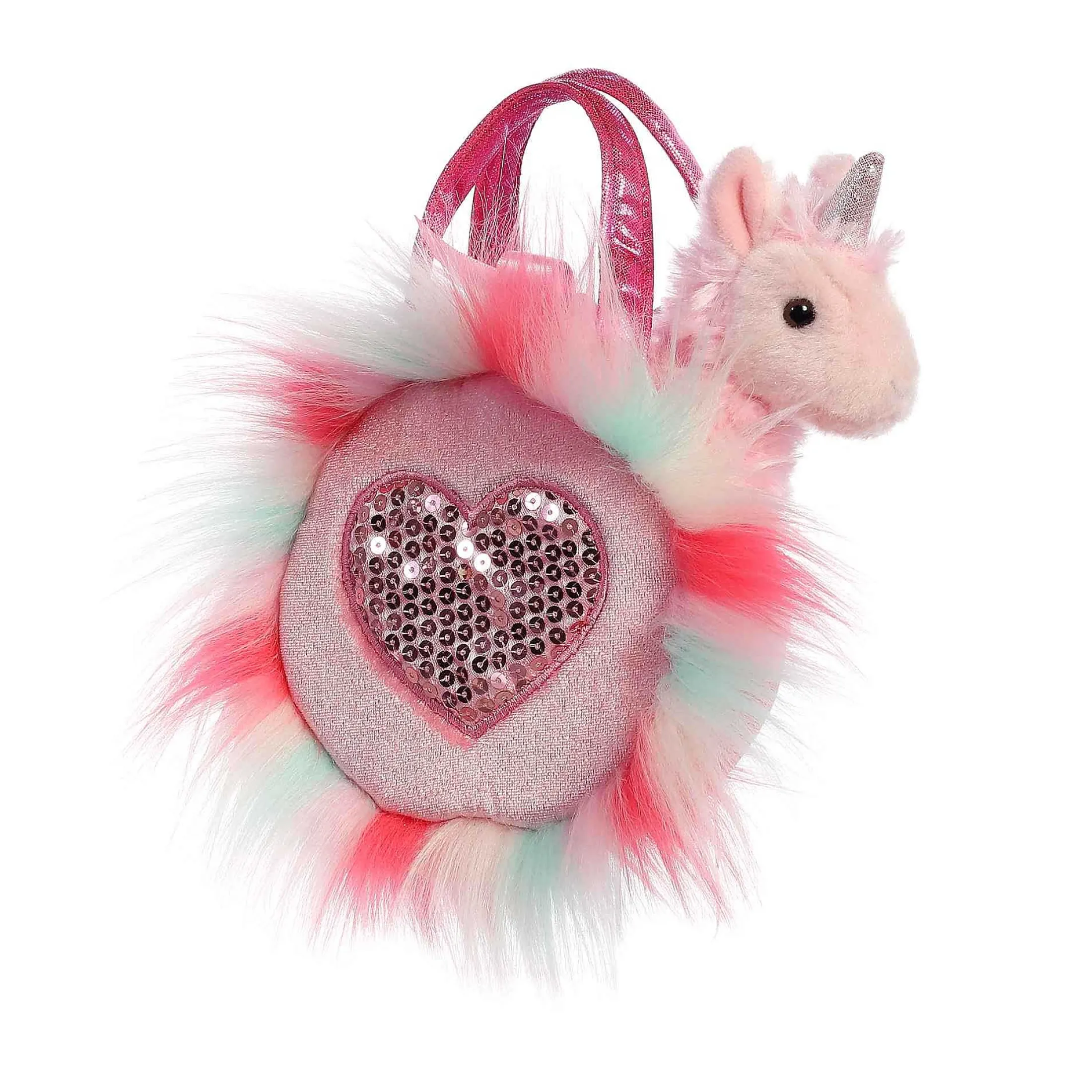 Aurora® - Fancy Pals - 5.5" Sparkle Heart Pink Llamacorn